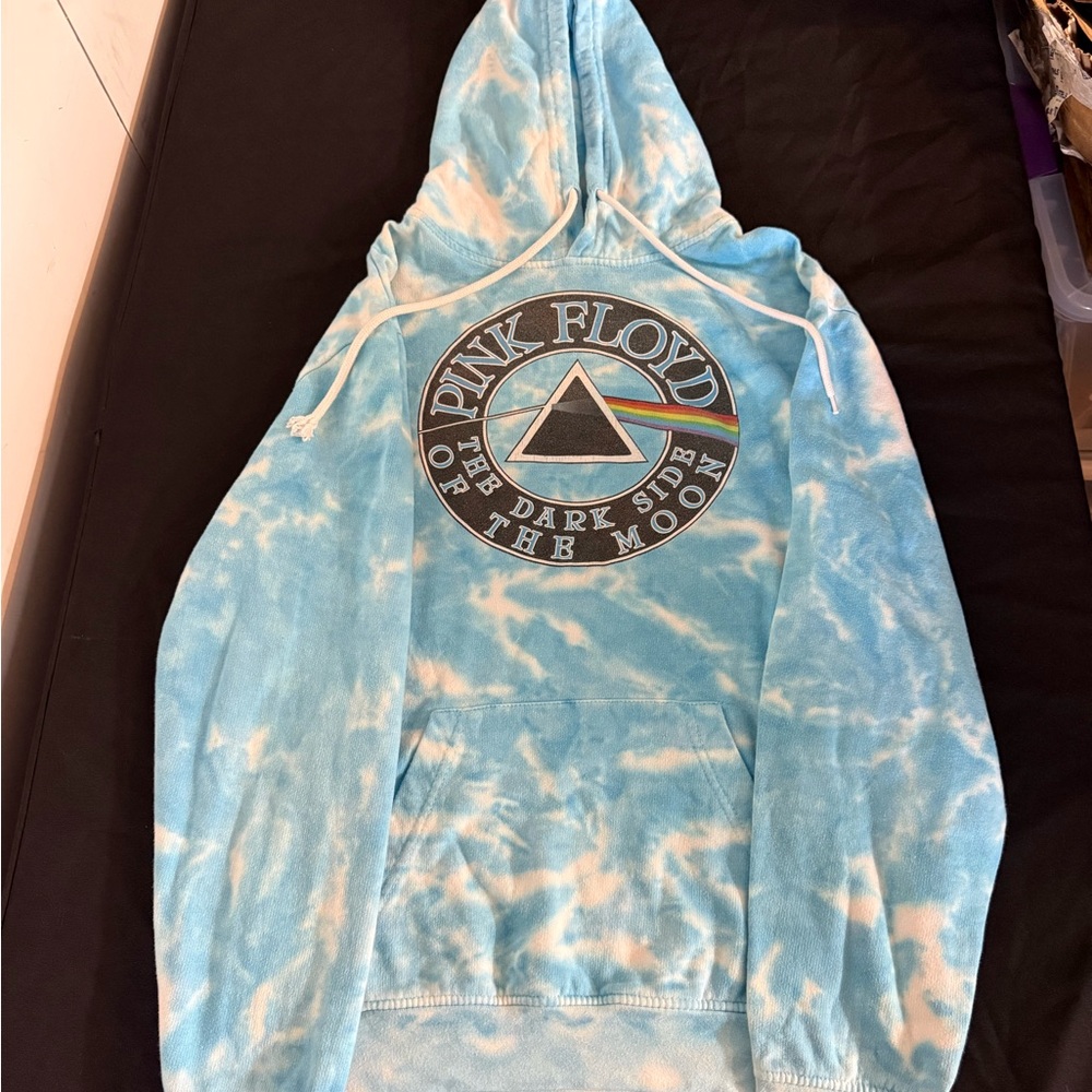 Pink Floyd Light Blue & White Tie-Dye Hoodie
